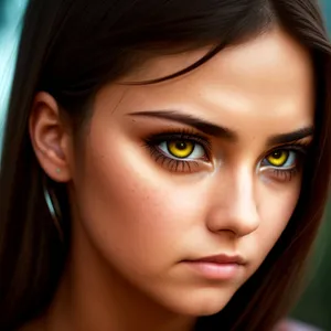 Sultry Brunette Beauty with Captivating Eyes.
