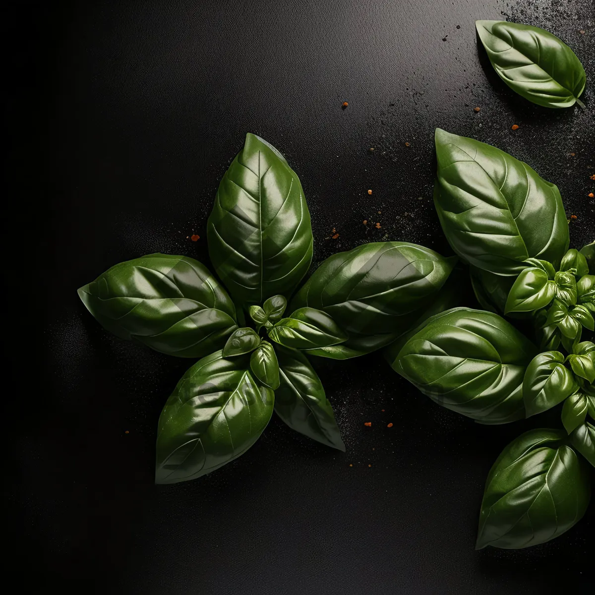 Picture of Fresh Basil Leaves for Healthy Organic Cooking Recipe