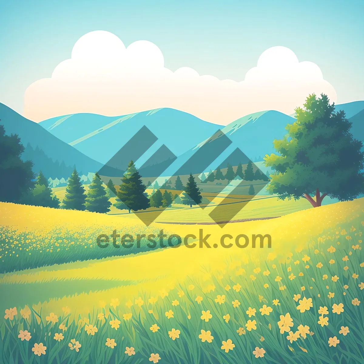 Picture of Golden Fields under Sunny Sky