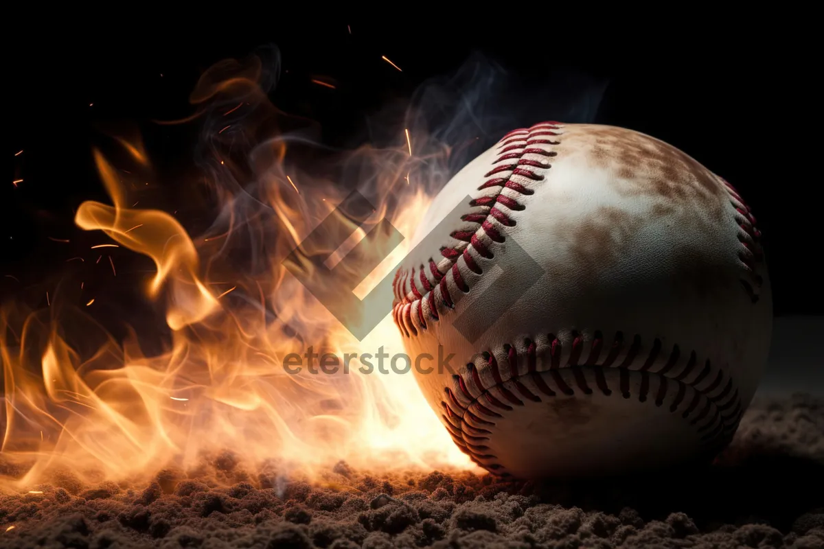 Picture of Close-up of baseball glove with ball