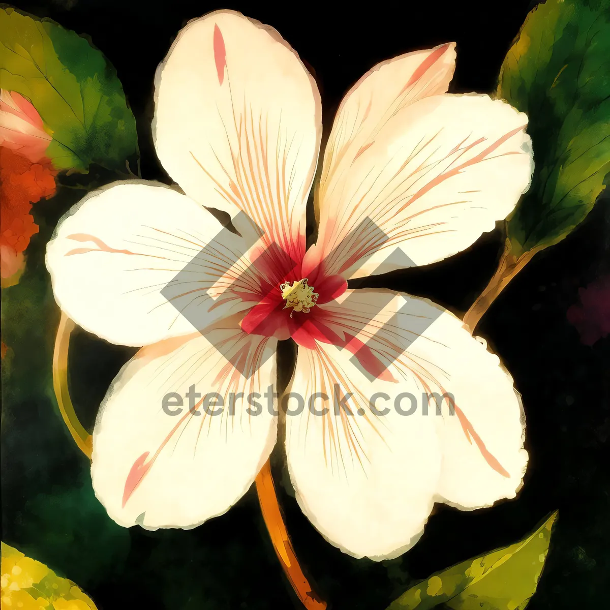 Picture of Colorful Periwinkle Flowers in Bright Light