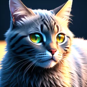 Feline Furball with Whiskers: A Cute Tabby Kitten