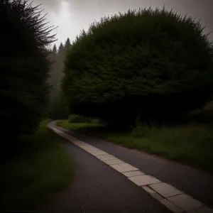 Scenic Countryside Drive: Road, Trees, and Sky"
or
"Expressway Through Rural Landscape: Car, Trees, and Clouds