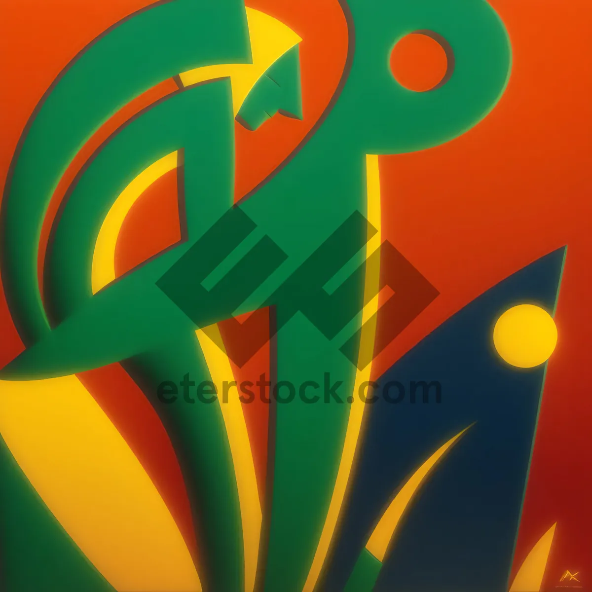 Picture of Orange graphic sign symbolizing modern design