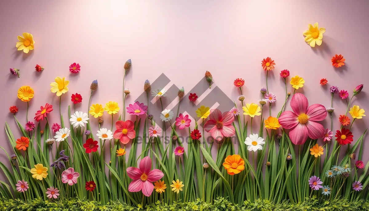 Picture of Bright Blooming Tulip Bouquet in Pink and Yellow