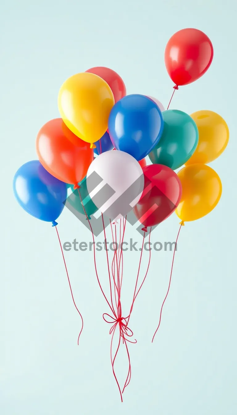 Picture of Colorful balloon bouquet for festive birthday celebration.