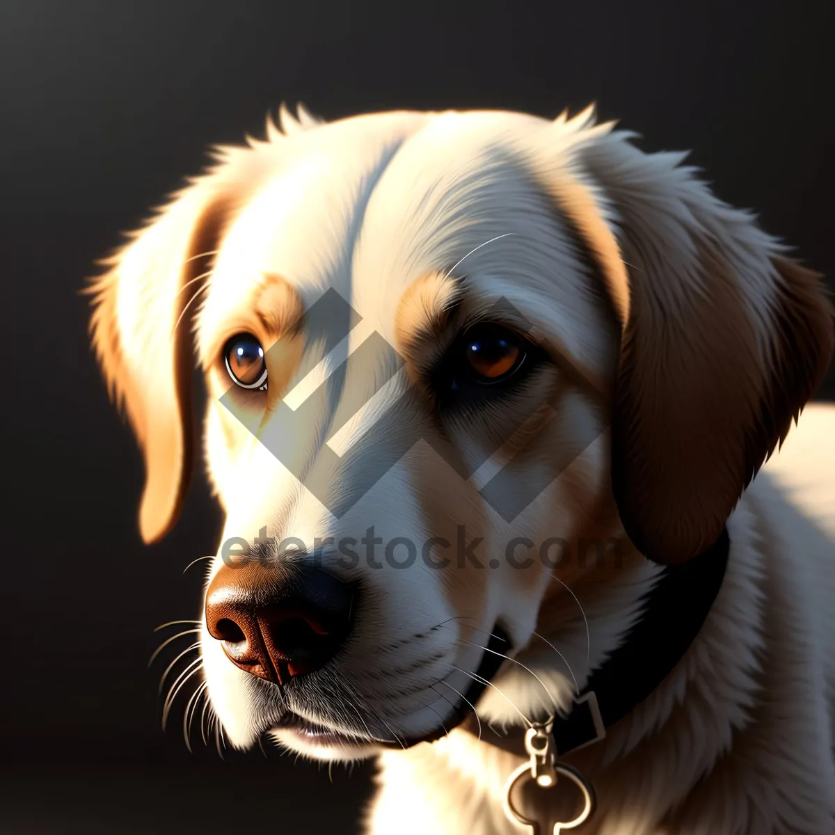 Picture of Adorable Golden Retriever Puppy in Studio Portrait