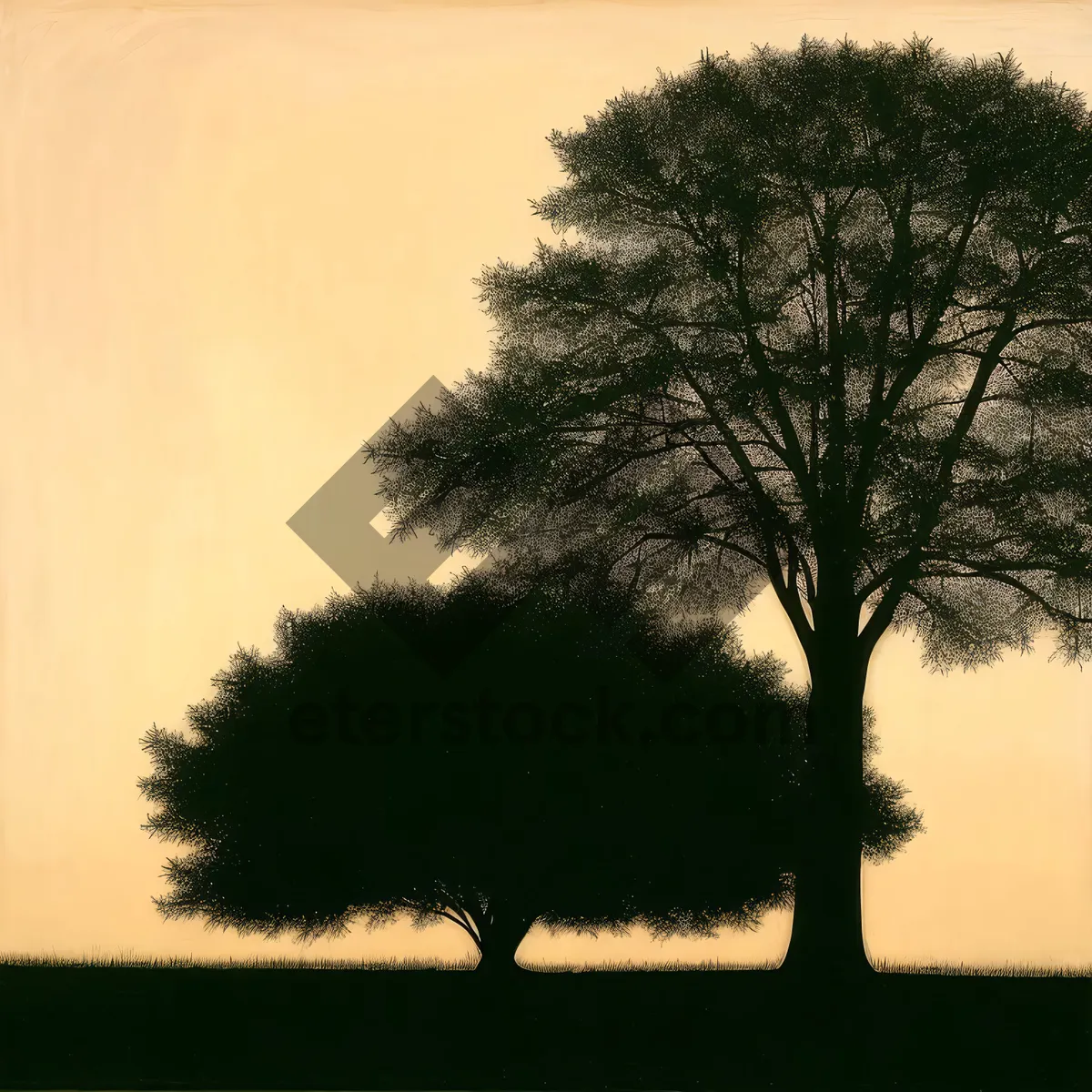 Picture of Serene Countryside Landscape with Barn and Trees