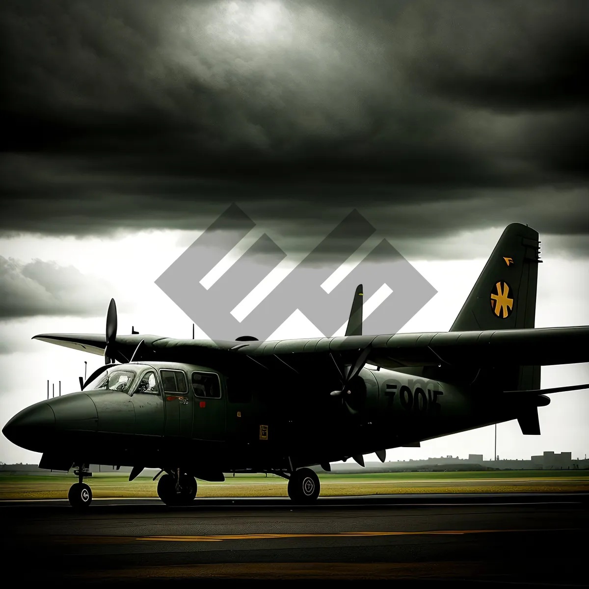 Picture of Speedy Warplane Soaring through the Sky