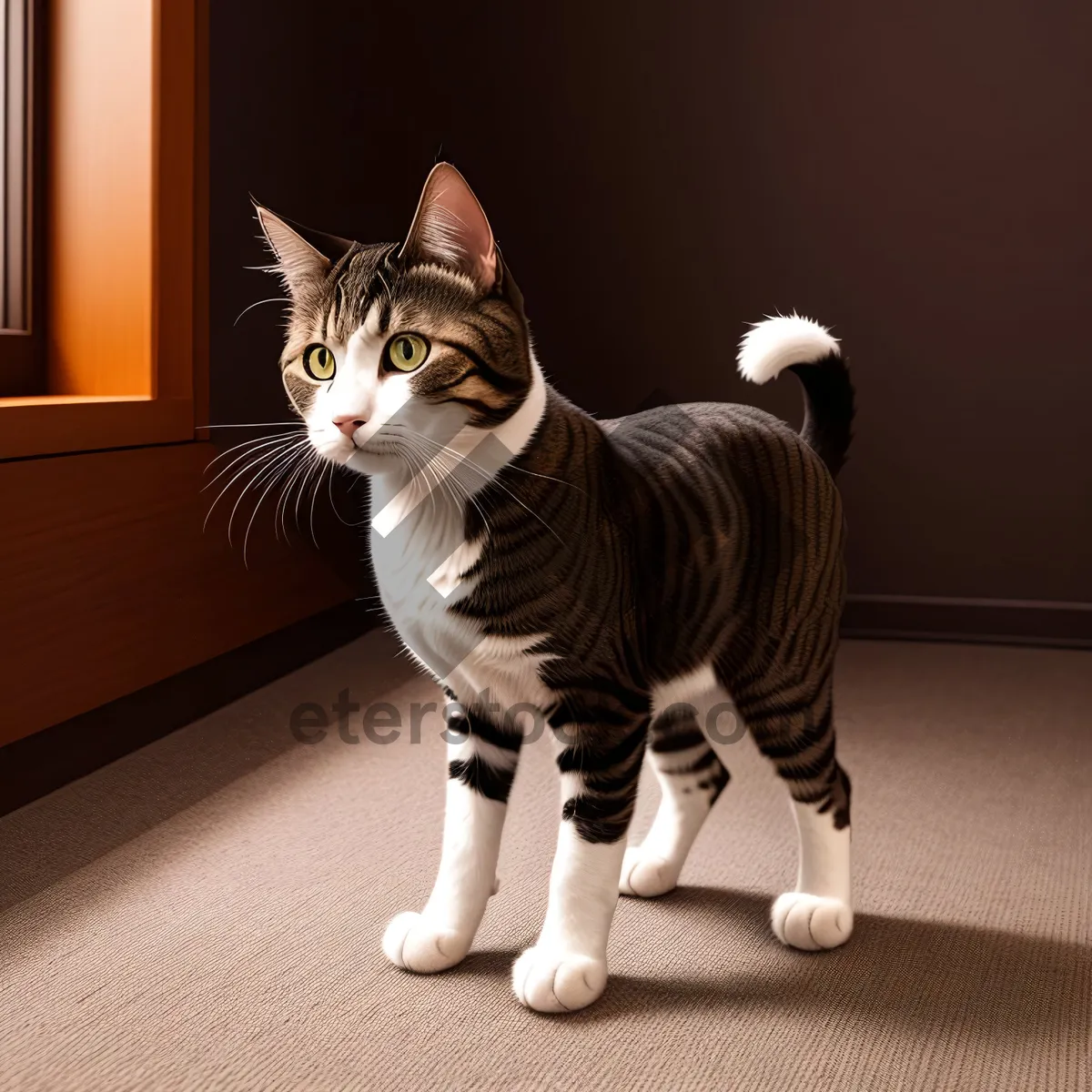 Picture of Furry Fluffball: Adorable Tabby Kitty with Playful Eyes