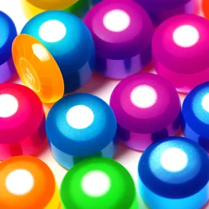 Colorful Polka Dot Button: Bright and Shiny Icon Set