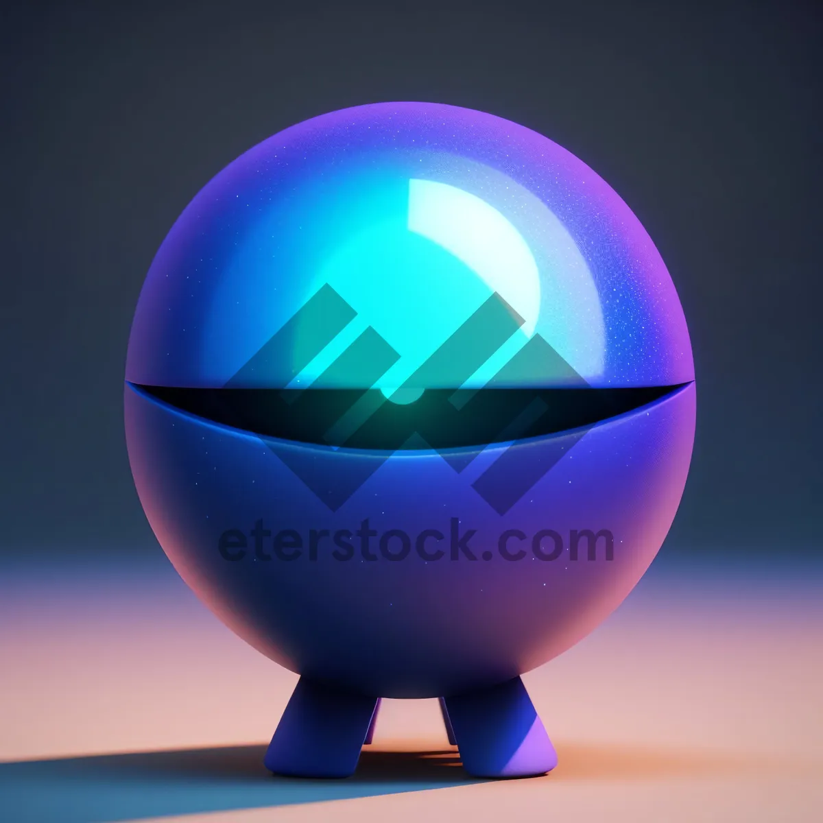 Picture of Shiny Glass Web Button with Reflective Sphere