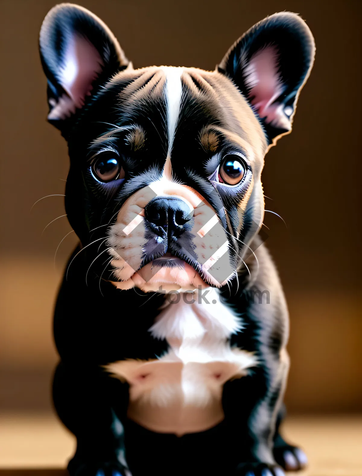Picture of Adorable Wrinkle-Faced Bull Terrier Studio Portrait
