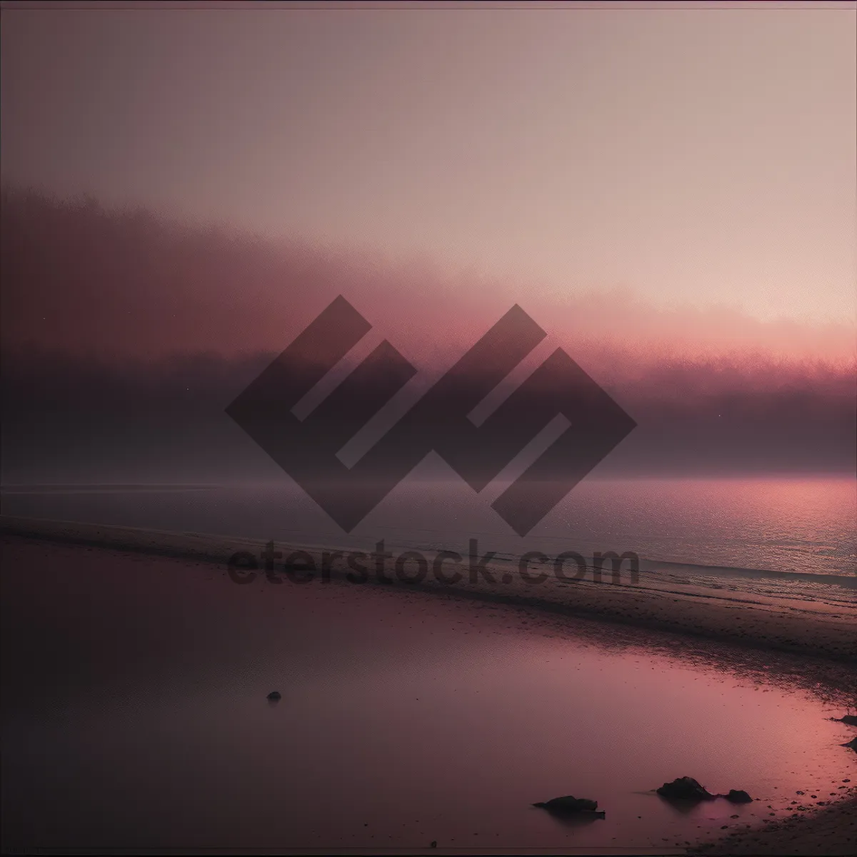 Picture of Serene Sunset Reflection on Coastal Waves