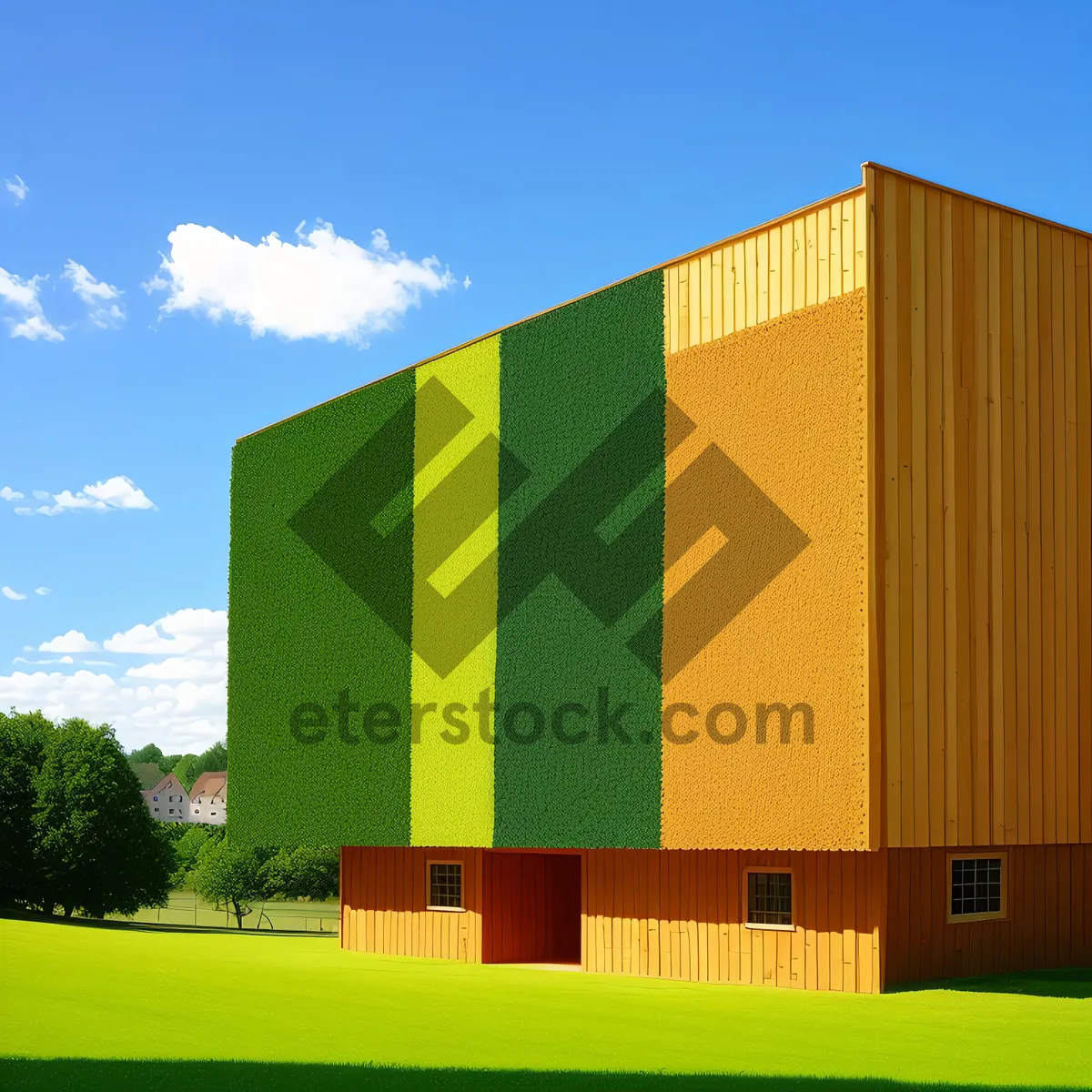 Picture of Architectural beauty against cloudy sky on grassy field