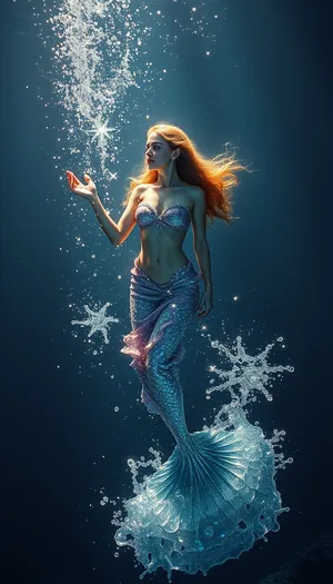 Model dancing in the sky - artistic creation
