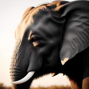 Endangered Bull Elephant in South African Safari Park