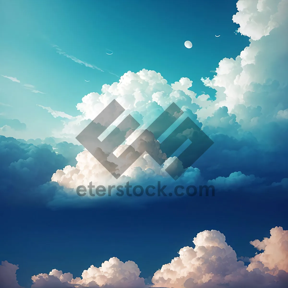 Picture of Vibrant Cloudscape Illuminated by Sunlight