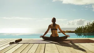 Sexy woman sitting on tropical beach