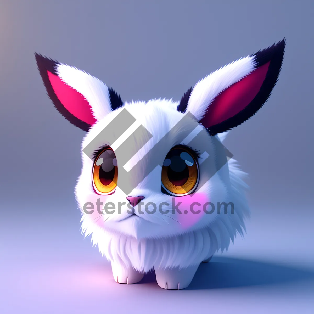 Picture of Cute Bunny Cartoon Art - Adorable Graphic Character