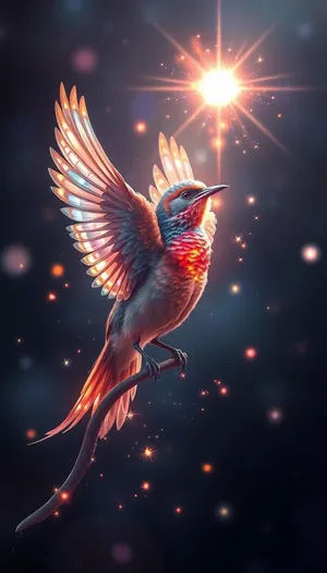 Feathered Flight in Sunlight
