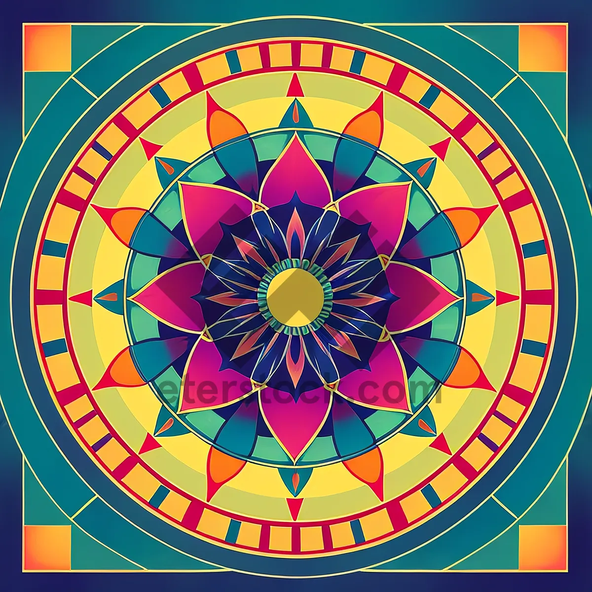 Picture of Colorful Mosaic Circle Design: A Vibrant Digital Art Creation