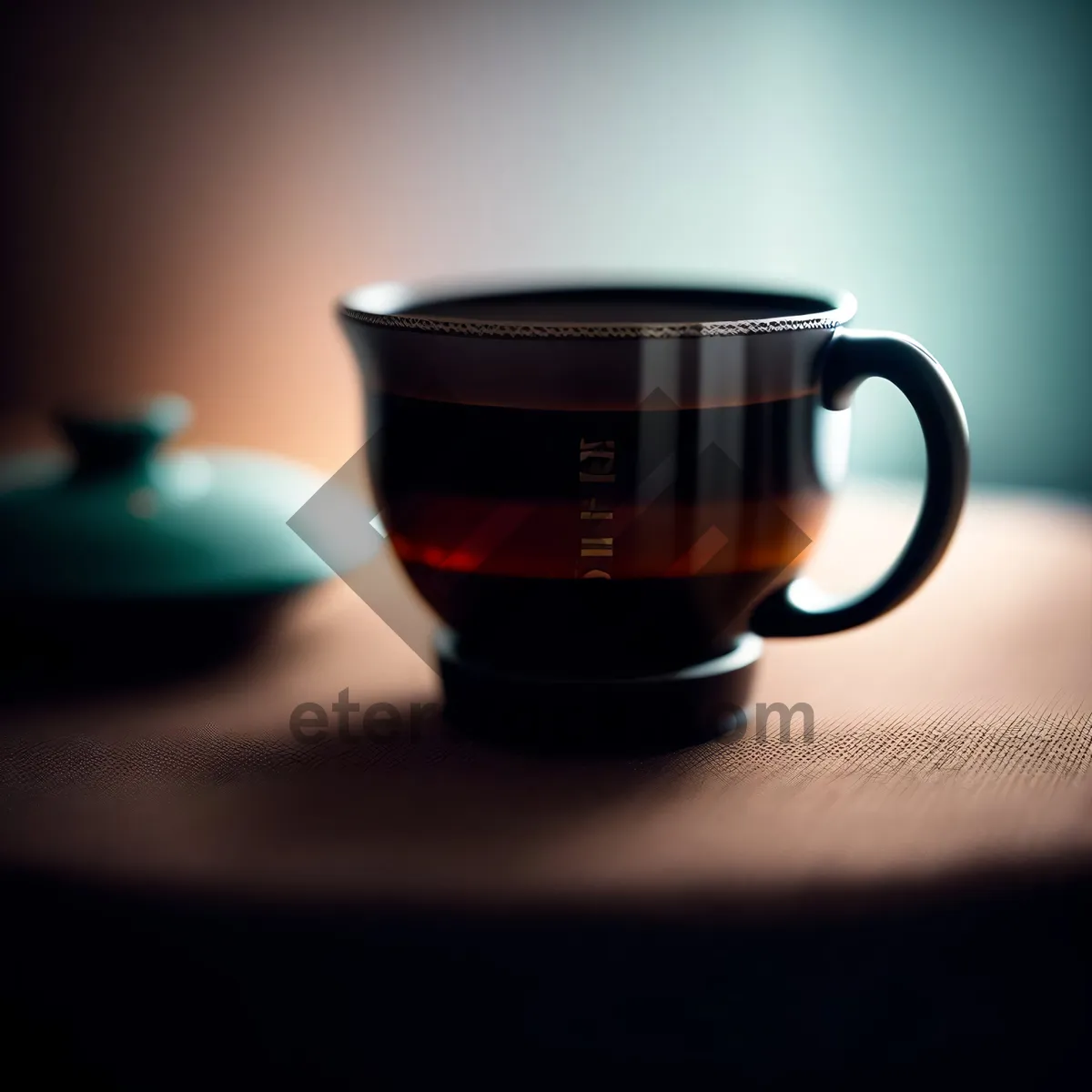Picture of Ceramic Coffee Mug with Saucer, Breakfast Beverage in the Morning