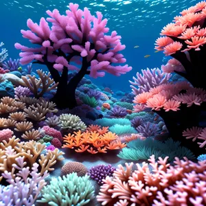 Vibrant Coral Reef Teeming with Tropical Marine Life