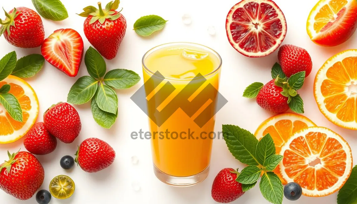 Picture of Healthy Strawberry Breakfast Glass with Cream and Berries