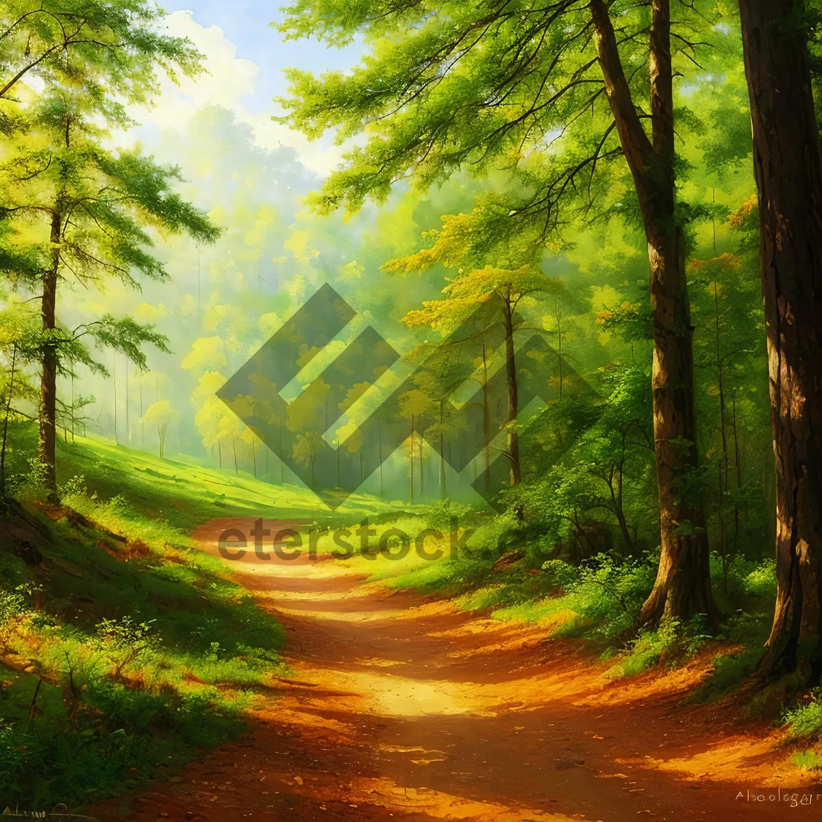 Picture of Mystic Autumn Pathway through Enchanting Woods