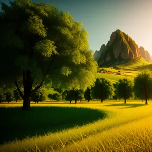 Colorful Rapeseed Field Under Sunny Sky