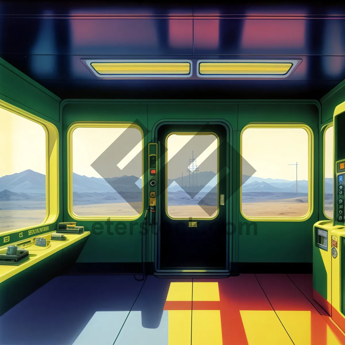 Picture of Modern Interior of Public Transit Train