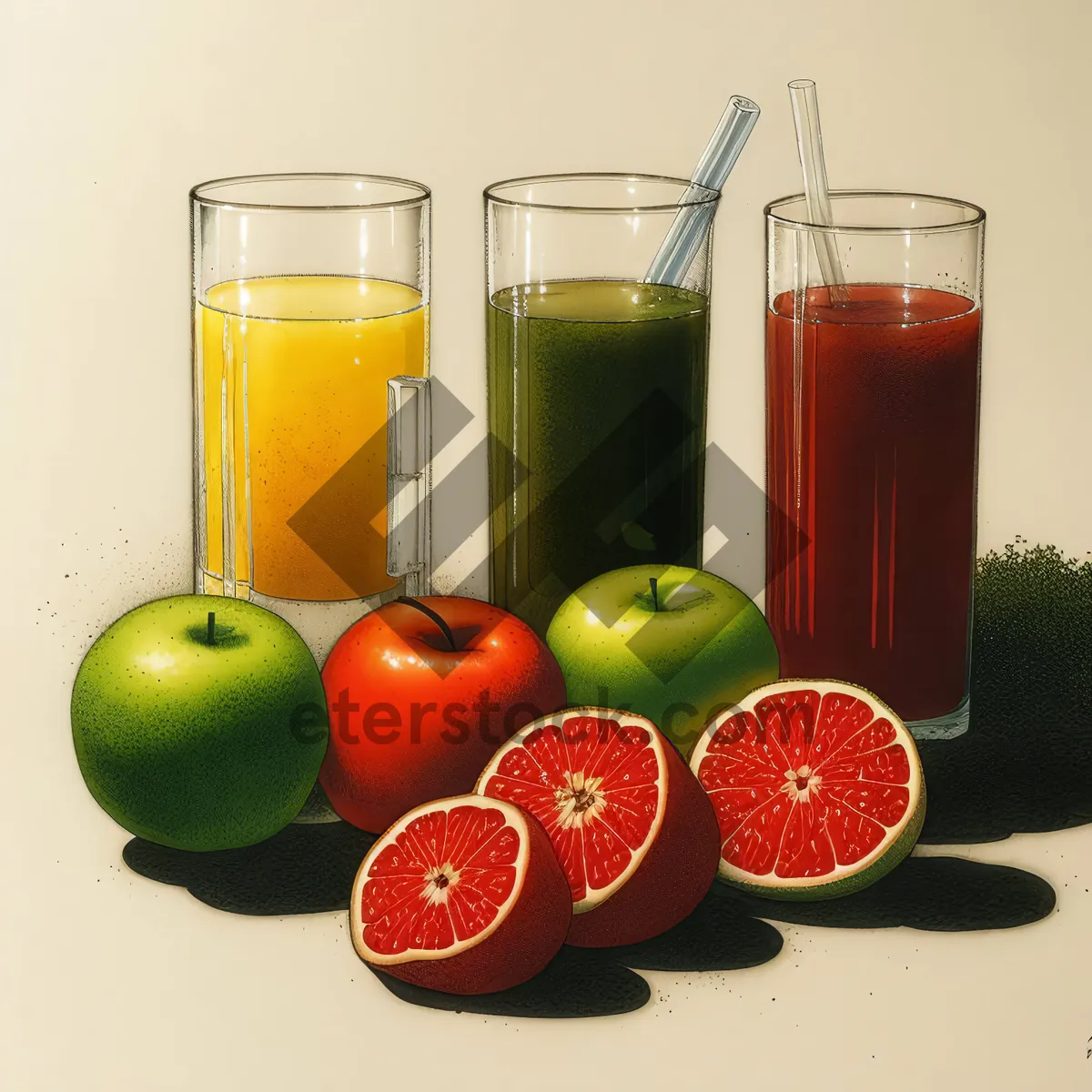 Picture of Fresh Fruit Drink with Lemon and Apple Juice