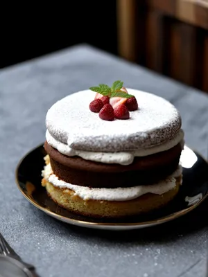 Delicious Berry Bliss Cake with Refreshing Mint