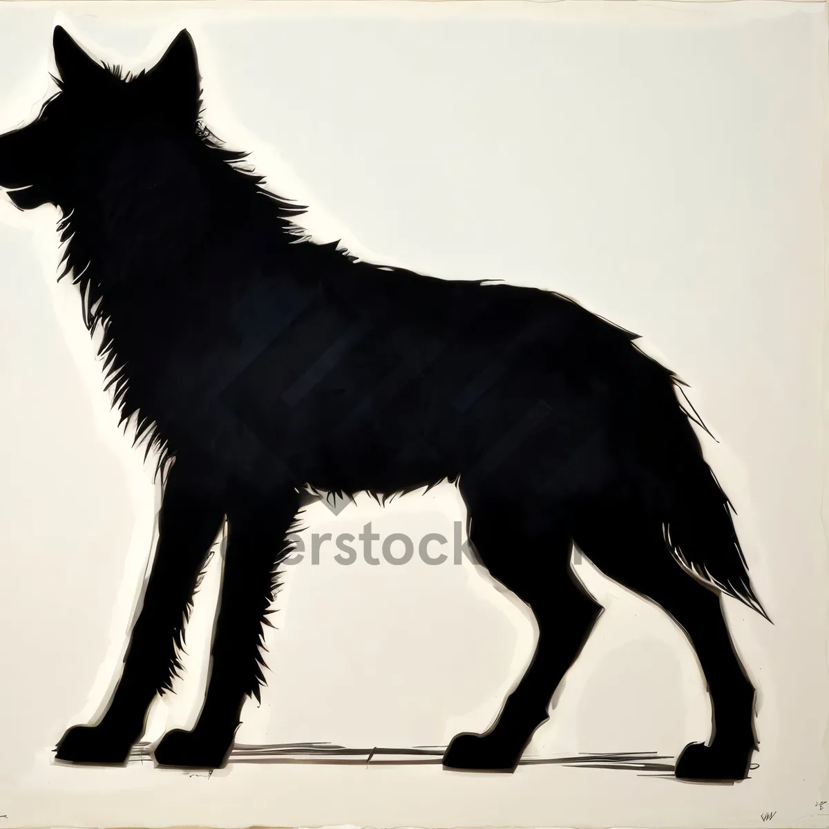 Picture of Cute Black Retriever Shepherd Dog – Purebred Pet with Fluffy Fur