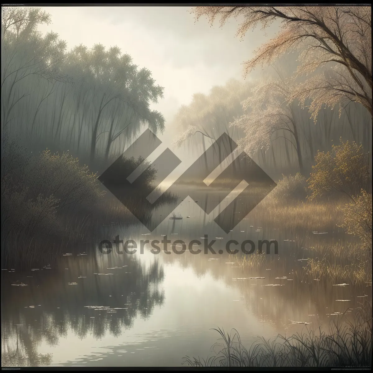 Picture of Sunset Reflection on Serene Lake