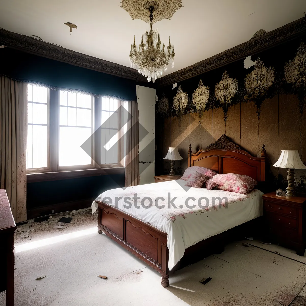 Picture of Luxurious Bedroom Retreat with Modern Four-Poster Bed.