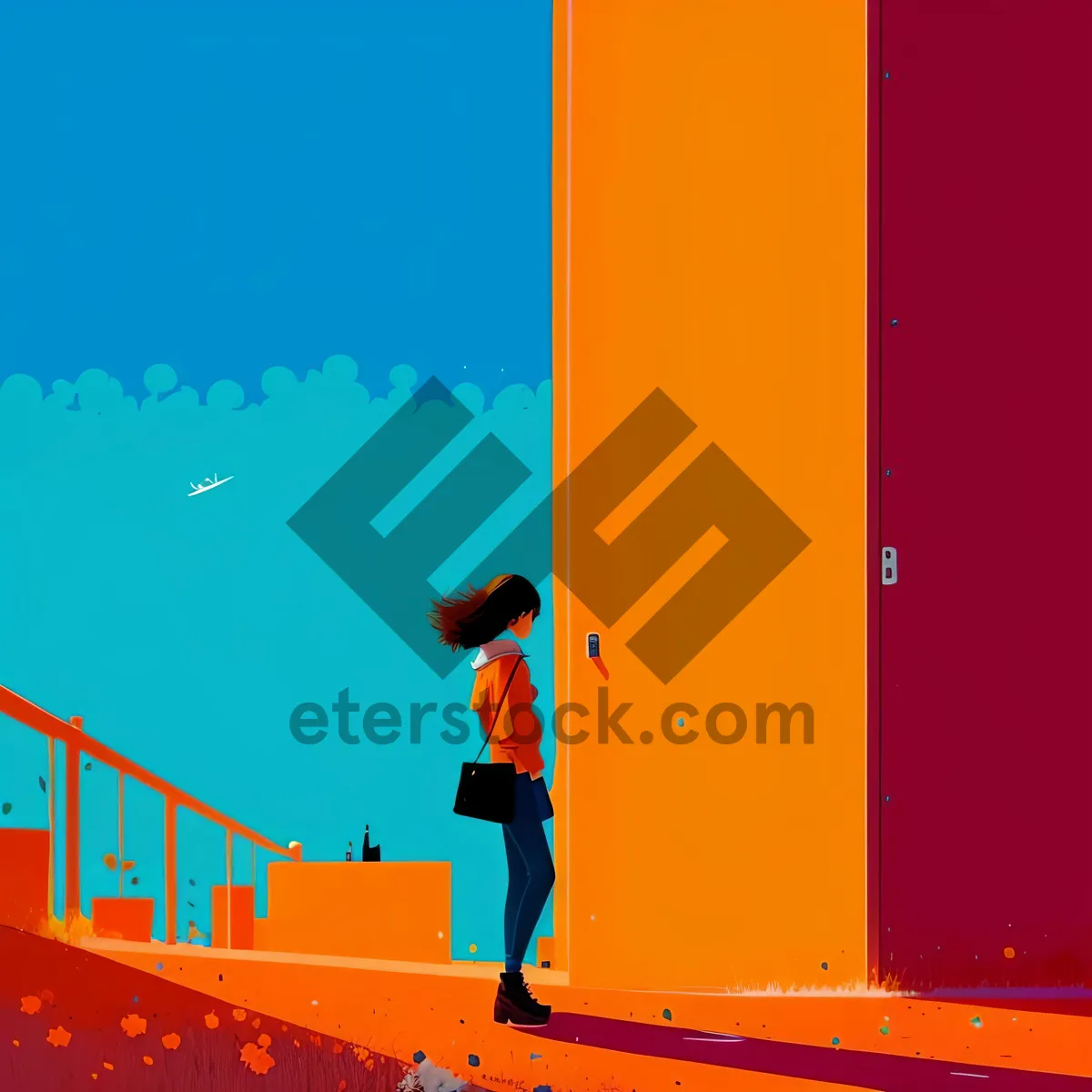 Picture of Export Silhouette Design on Flag Background