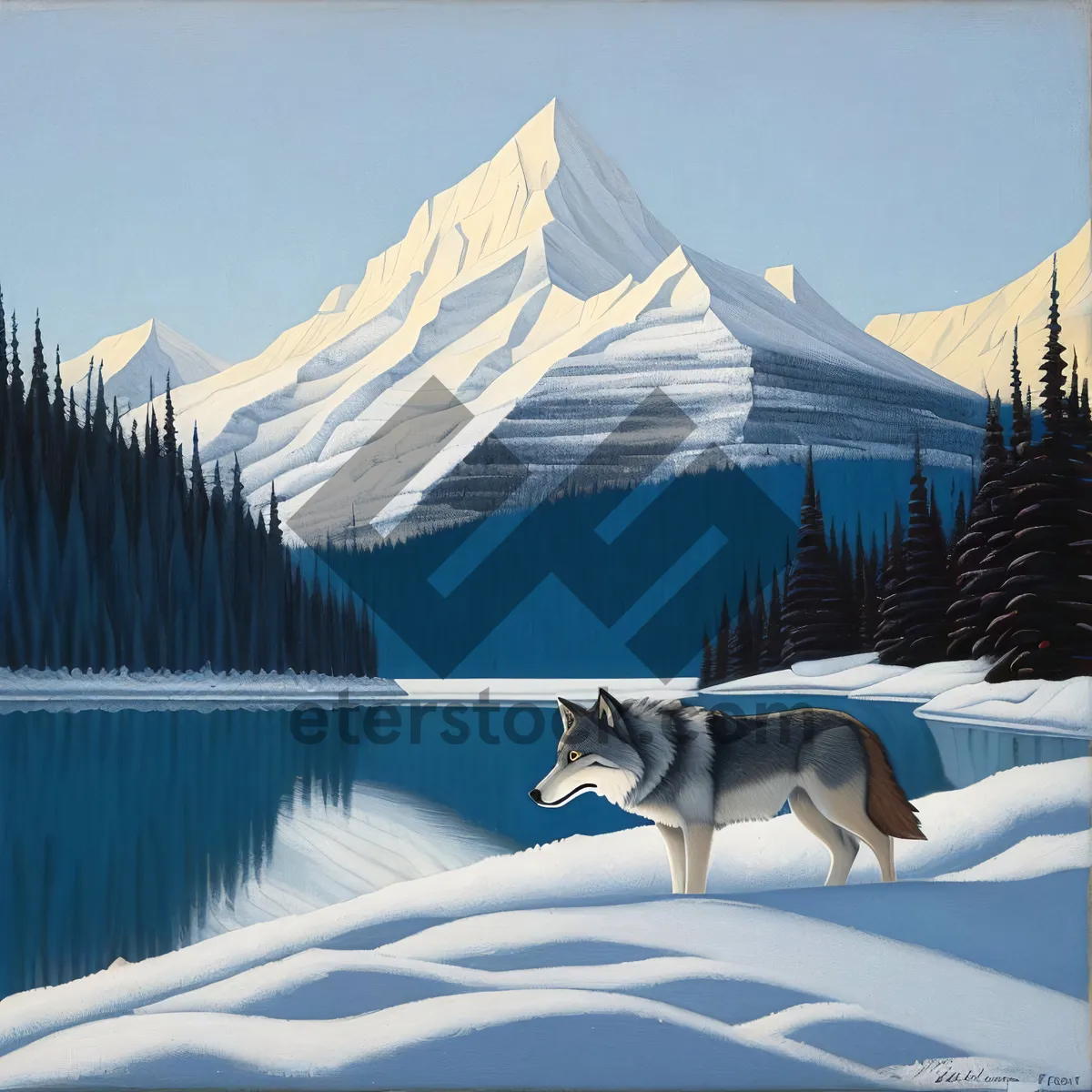Picture of Winter Wonderland: Majestic Snow-Covered Mountain Landscape