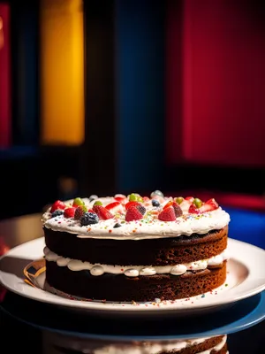 Freshly Baked Gourmet Fruit Cake at a Snack Restaurant.