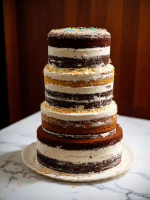 Delicious Breakfast Stack with Sweet Bakery Treats