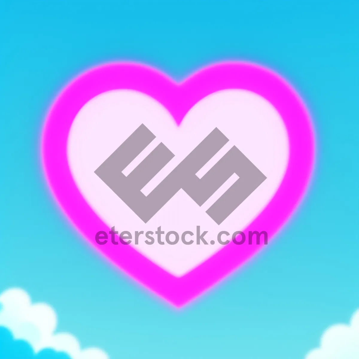 Picture of Romantic Heart Icon in Pink - Valentine's Day Symbol