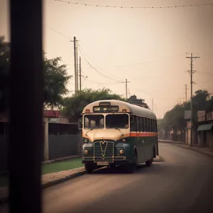 Urban Trolleybus on City Street