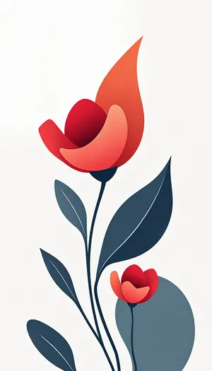Cartoon Pink Tulip Design Art