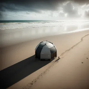 Serenity at Sunset: Mountain Tent Embracing Nature