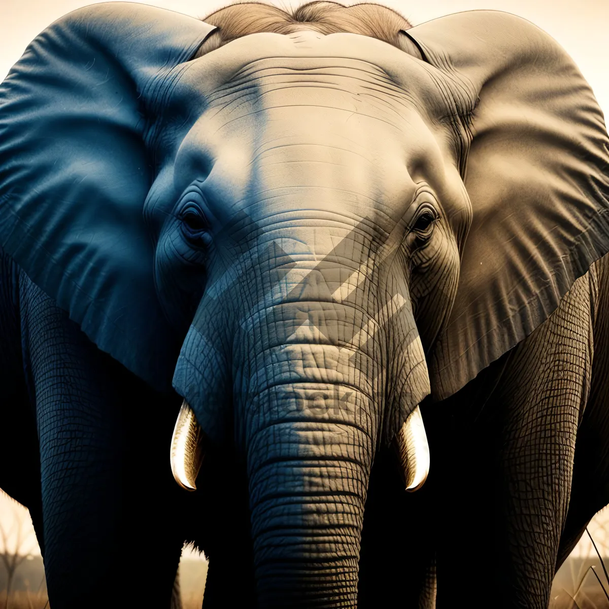 Picture of Wild Safari: Majestic Elephant with Powerful Tusks