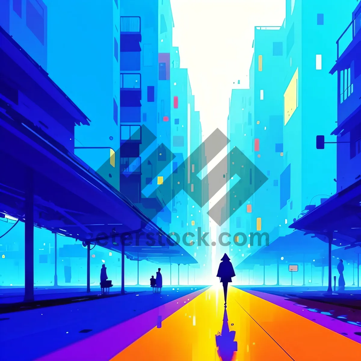 Picture of Contemporary Colorful Alleyway Motion Texture