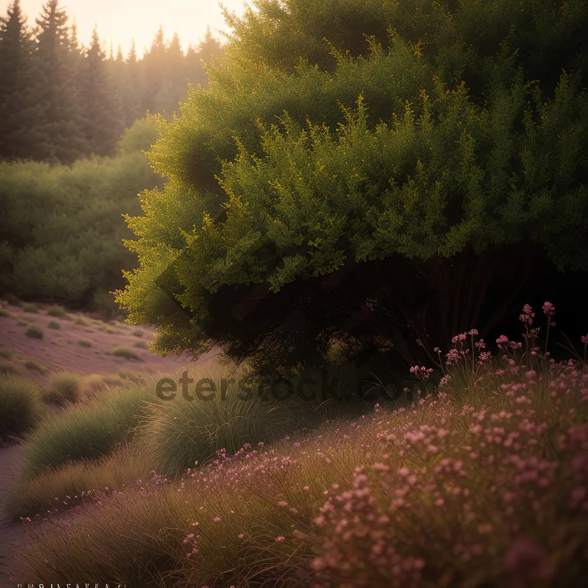 Picture of Autumn Forest Landscape with Golden Trees