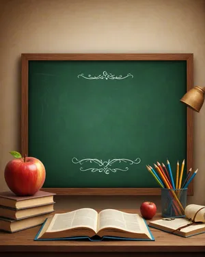 Education Frame on Chalkboard