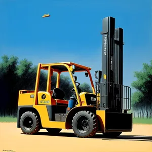 Yellow Heavy Duty Forklift on Construction Site